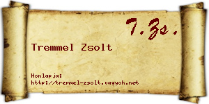 Tremmel Zsolt névjegykártya